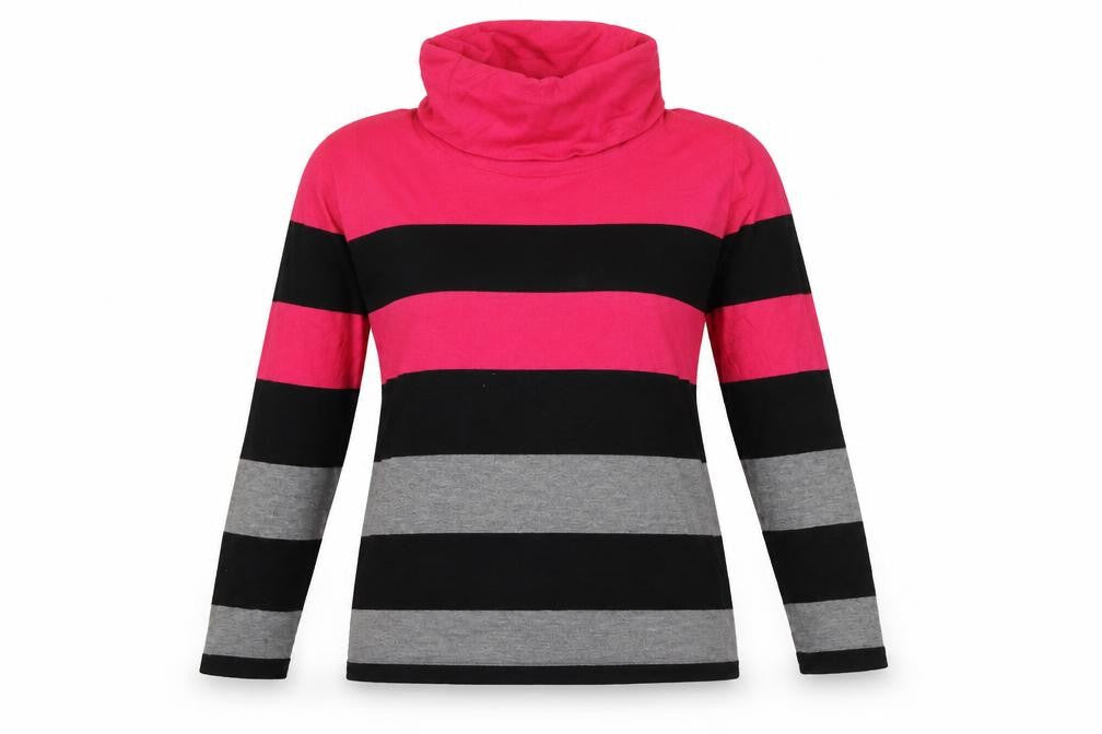 Isle Womens Pink Striped  Pullover Jumper Size S