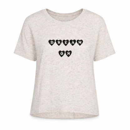 Front view of Atmosphere women’s pink basic t-shirt, size UK 10, - dream on