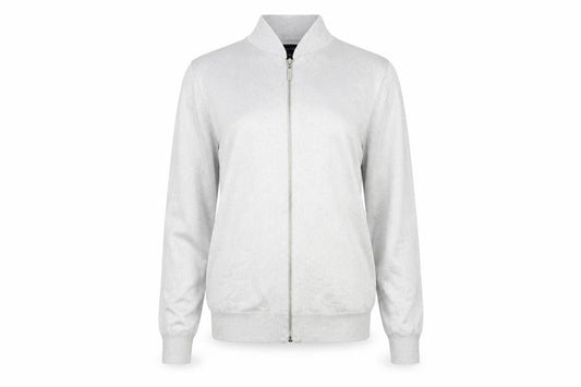 Front view of Atmosphere women’s grey cardigan jumper, size UK 6