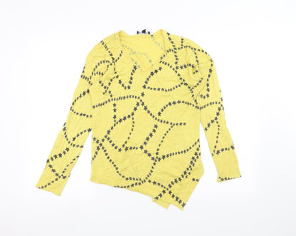 marble Womens Yellow   Pullover Jumper Size XS