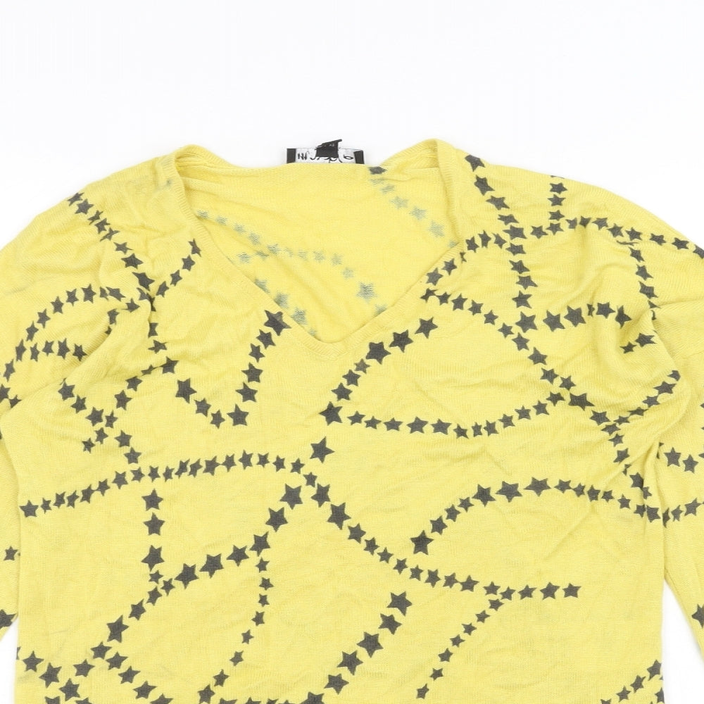 marble Womens Yellow   Pullover Jumper Size XS