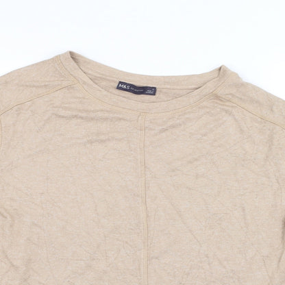 Preloved Marks and Spencer Womens Brown   Basic T-Shirt Size S - Detail