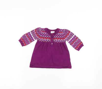 Additional front view of Mini Club Baby Purple jumper, size 0-3, Months