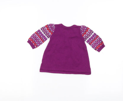 Back view of Mini Club Baby Purple jumper, size 0-3, Months