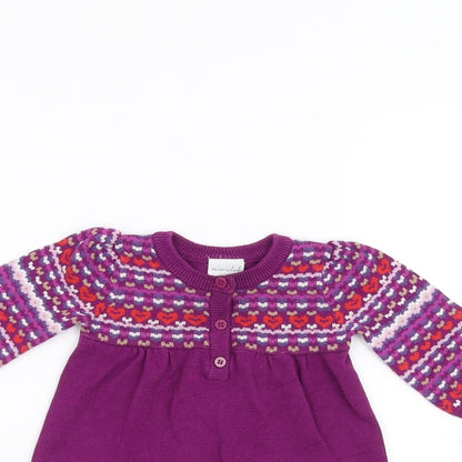 Close-up detail of Mini Club Baby Purple jumper, size 0-3, Months