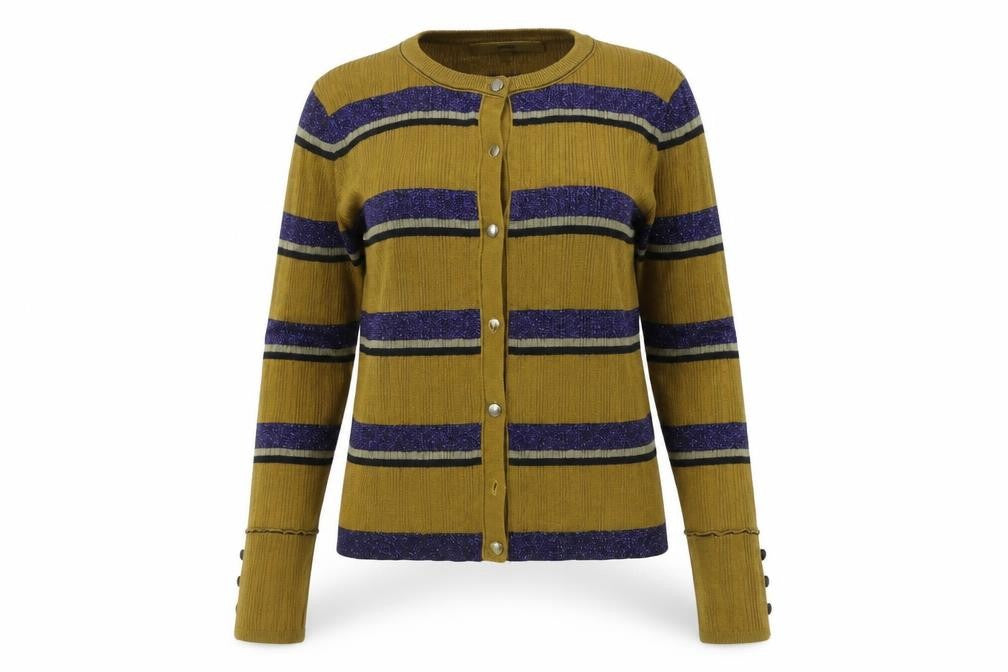 NEXT Womens Brown Striped  Cardigan Jumper Size 6