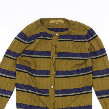 Next Womens Brown Striped  Cardigan Jumper Size 6
