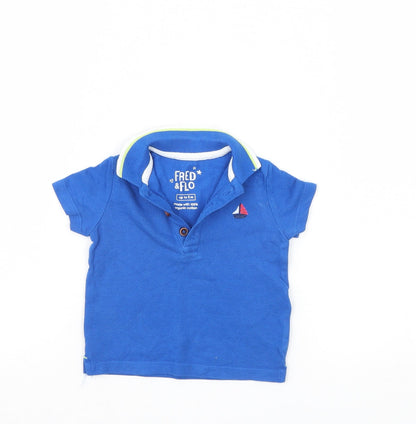 Additional front view of F&F boys’ blue basic polo, size 0-3, months