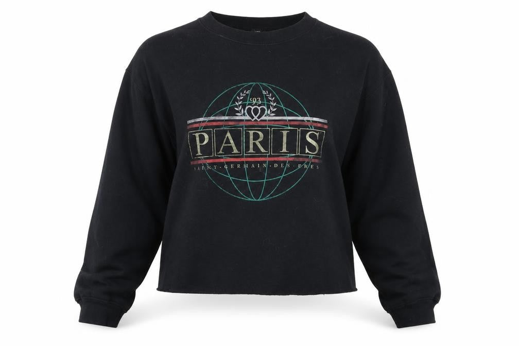 River Island Womens Black   Pullover Sweatshirt Size S  - cropped