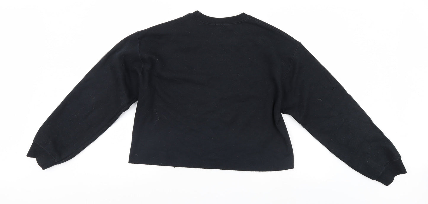 River Island Womens Black   Pullover Sweatshirt Size S  - cropped