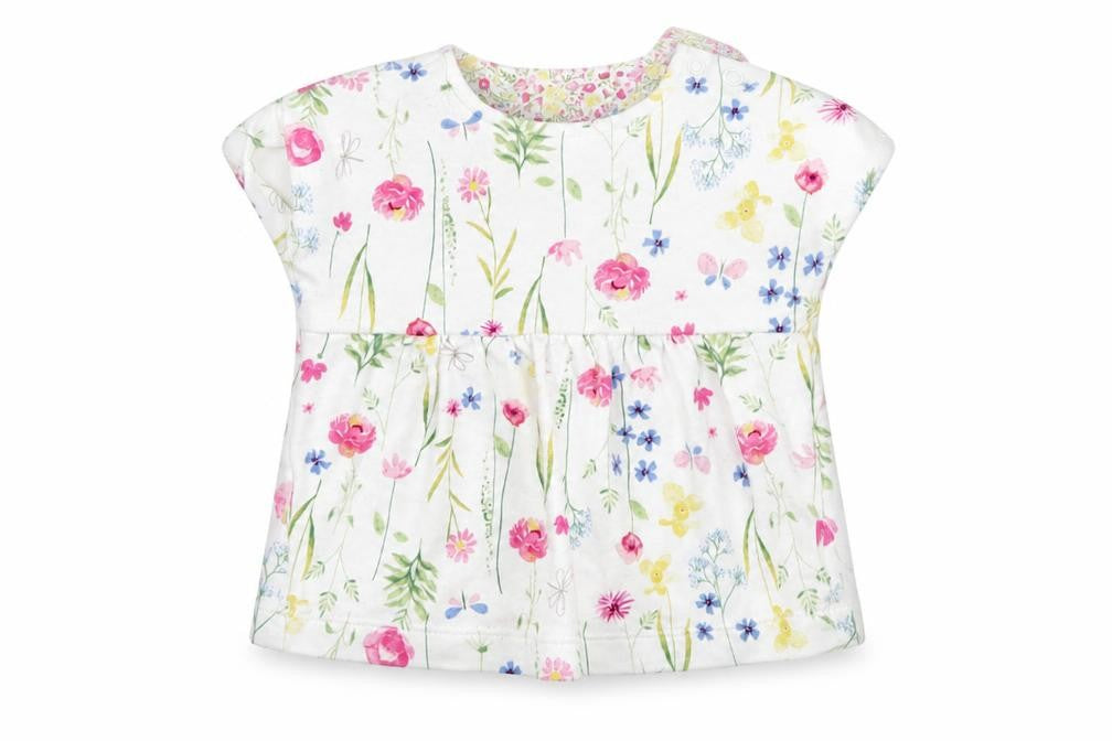 Mothercare Girls White Floral  Tunic Blouse Size 0-3 Months