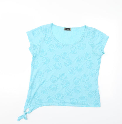 Additional front view of Originals women’s blue floral basic t-shirt, size UK 16