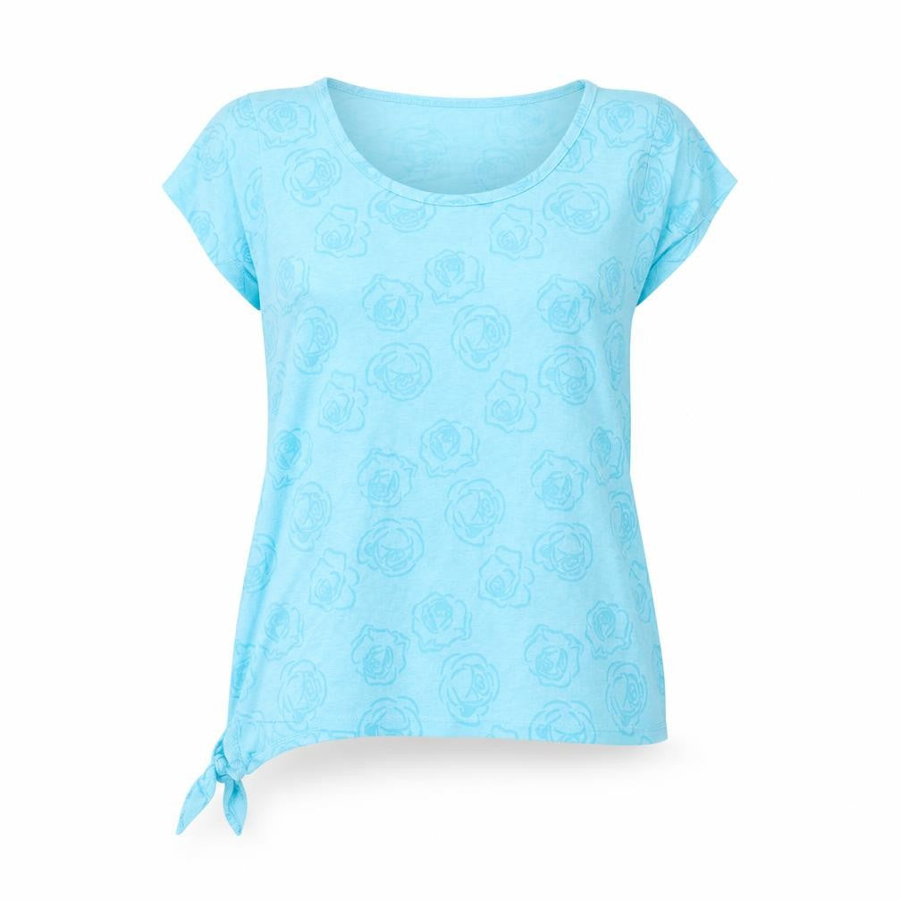 Originals Womens Blue Floral  Basic T-Shirt Size 16
