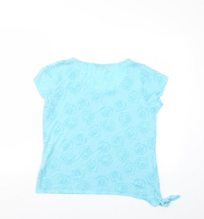 Back view of Originals women’s blue floral basic t-shirt, size UK 16