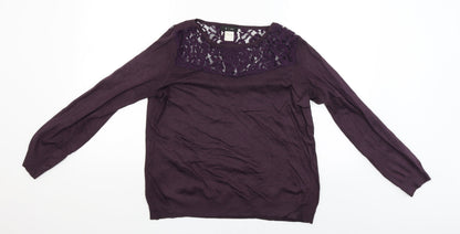 Additional front view of Le Redoute women’s red jumper, size UK 14