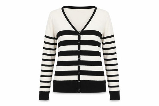 Divided Womens Black Striped  Cardigan Jumper Size 38