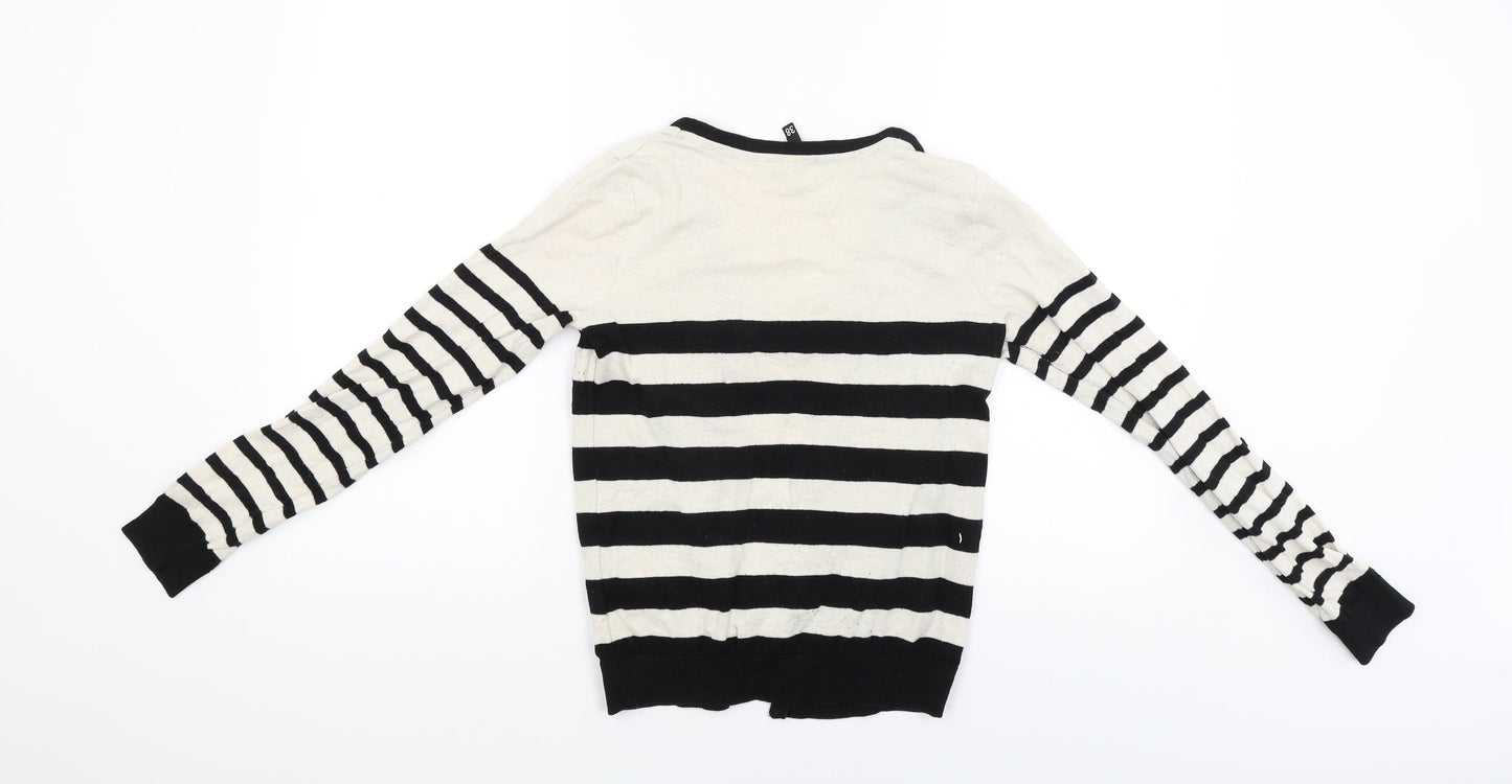 Divided Womens Black Striped  Cardigan Jumper Size 38