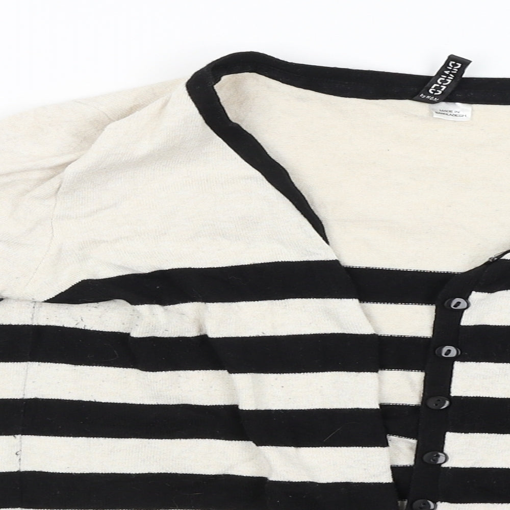 Divided Womens Black Striped  Cardigan Jumper Size 38