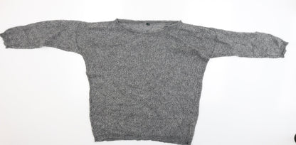 United Colors of Benetton Benneton Womens Grey   Pullover Jumper Size L