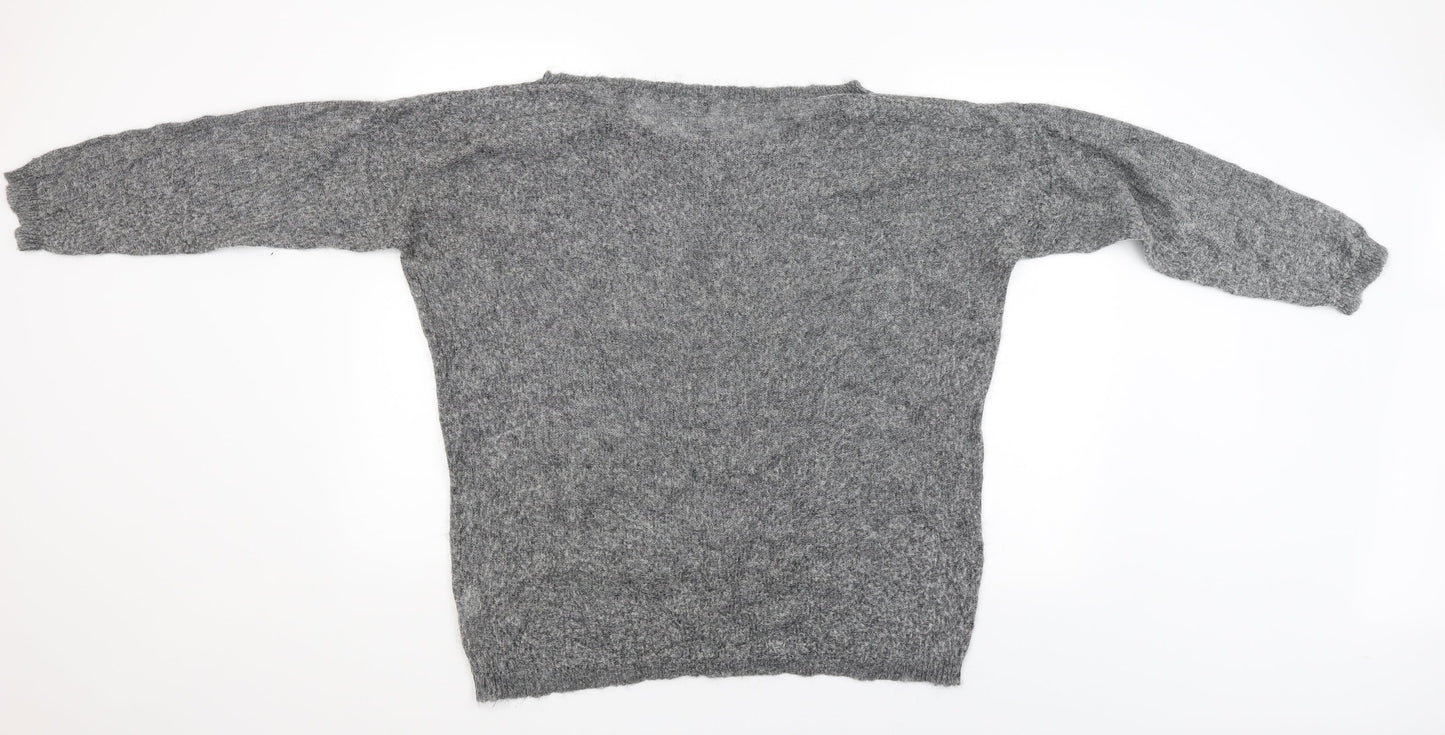 Benneton Womens Grey   Pullover Jumper Size L