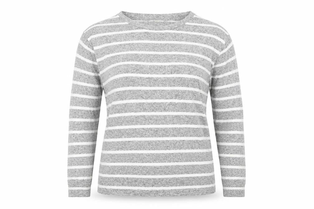 The lounge edit Womens Grey Striped  Pullover Jumper Size 12