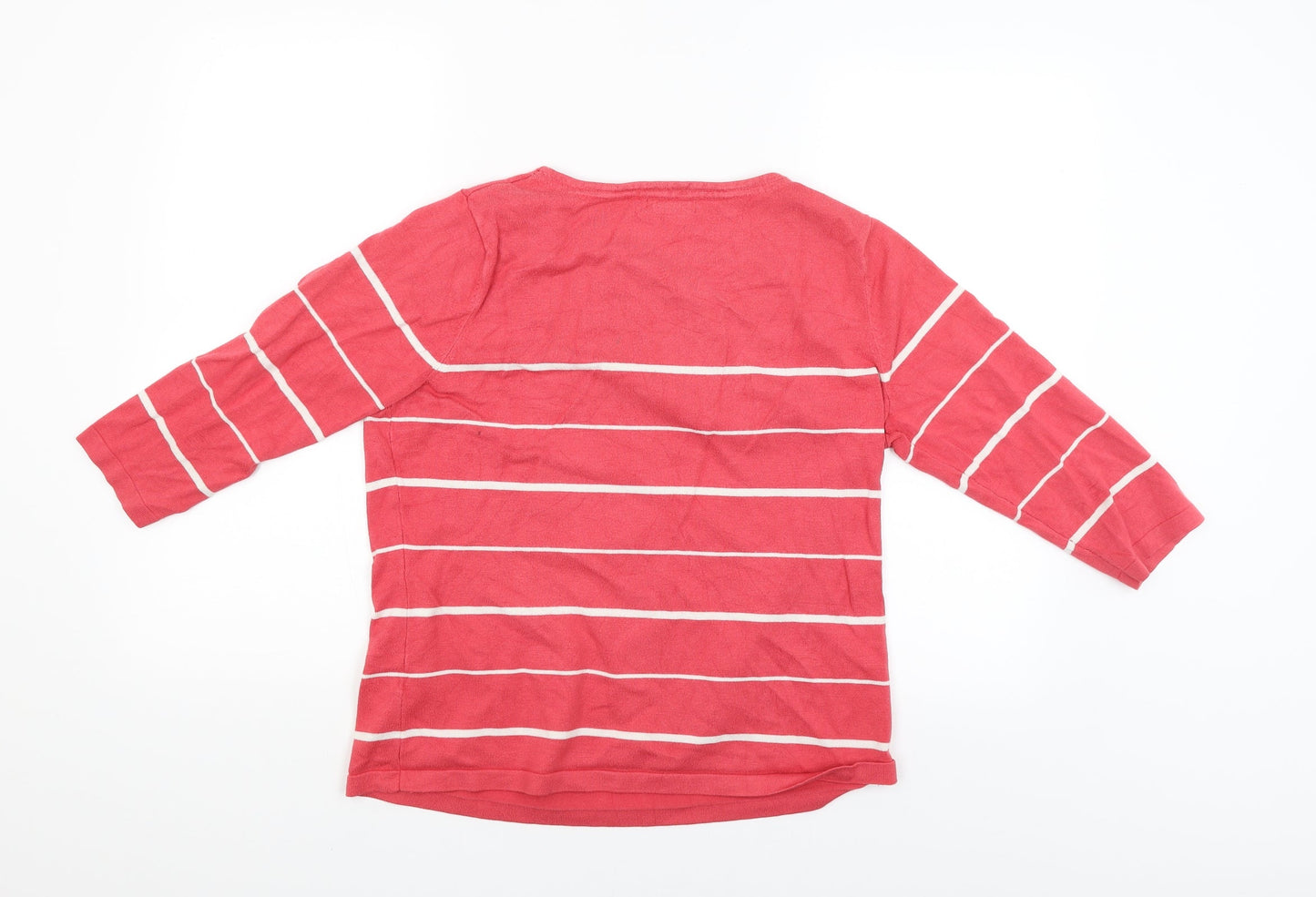 BM Womens Pink Striped  Pullover Jumper Size M