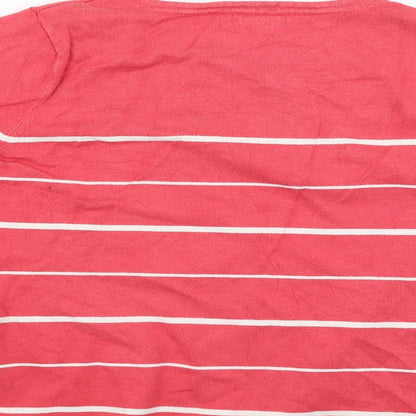 Bonmarché Womens Pink Striped Pullover Jumper Size M
