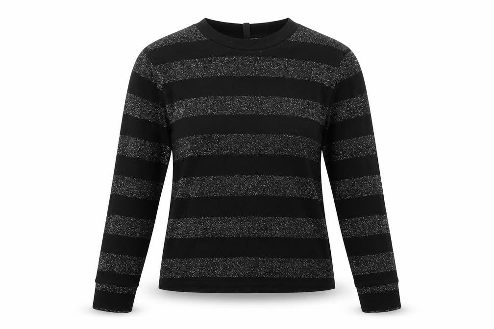 Divided Womens Black Striped  Basic Blouse Size M