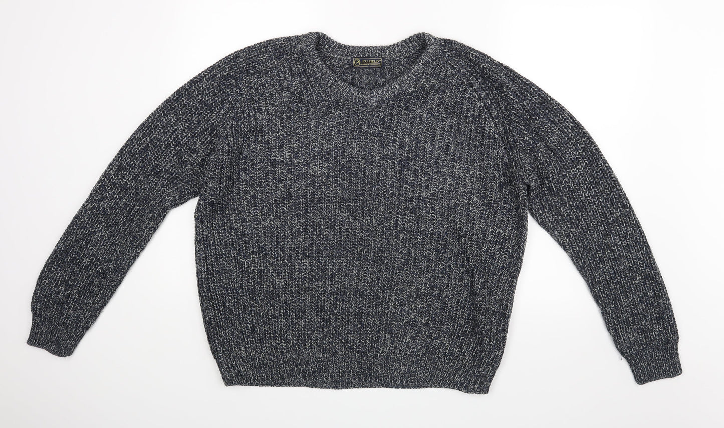 P G Field Mens Blue   Pullover Jumper