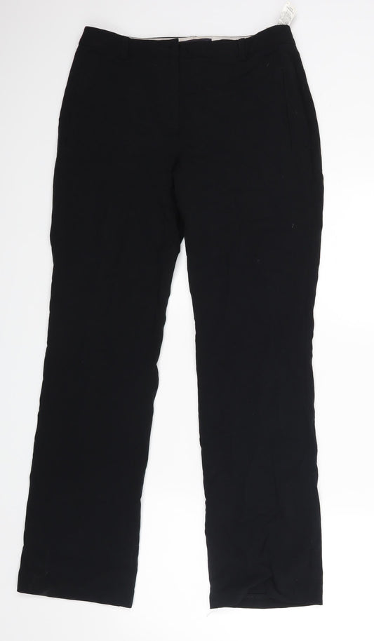 m&s Womens Black   Dress Pants Trousers Size 8 L30 in