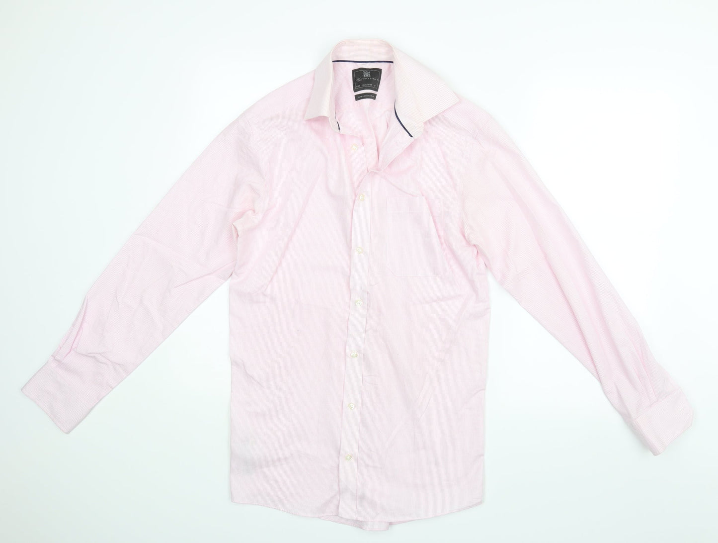 M&S Mens Pink    Dress Shirt Size 14