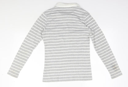 First Avenue Womens Grey Striped  Pullover Jumper Size S