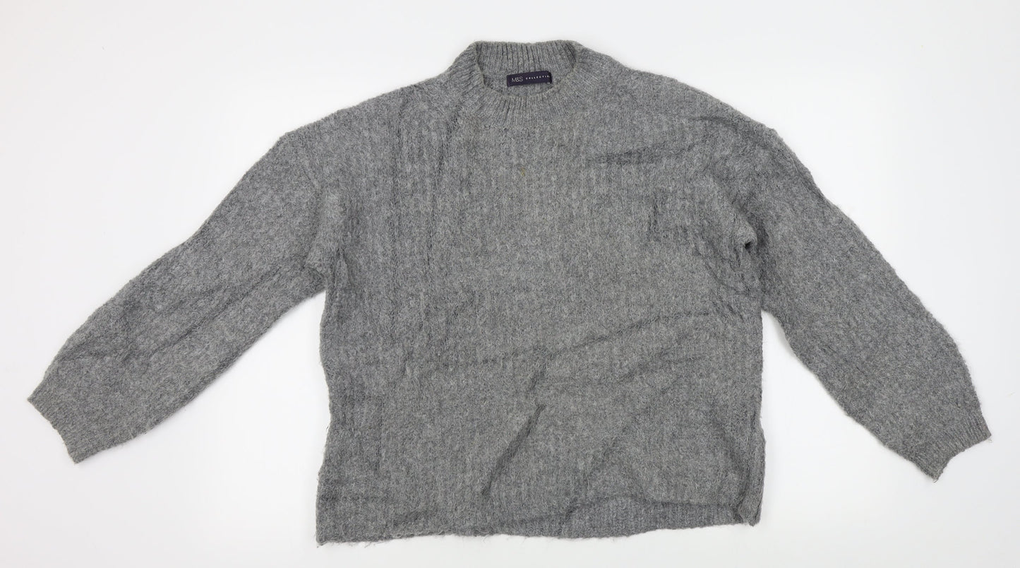 Acrylic Womens Grey   Pullover Jumper Size M