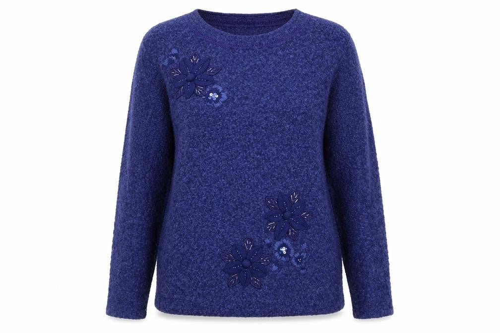 Fay Louse Womens Blue   Pullover Jumper Size 10  - Flowers