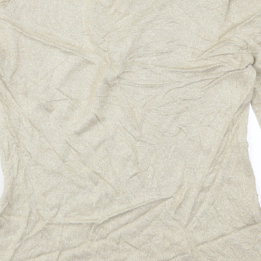 St Bernard Womens Gold  Rayon Pullover Jumper Size 10  - Keyhole Neck