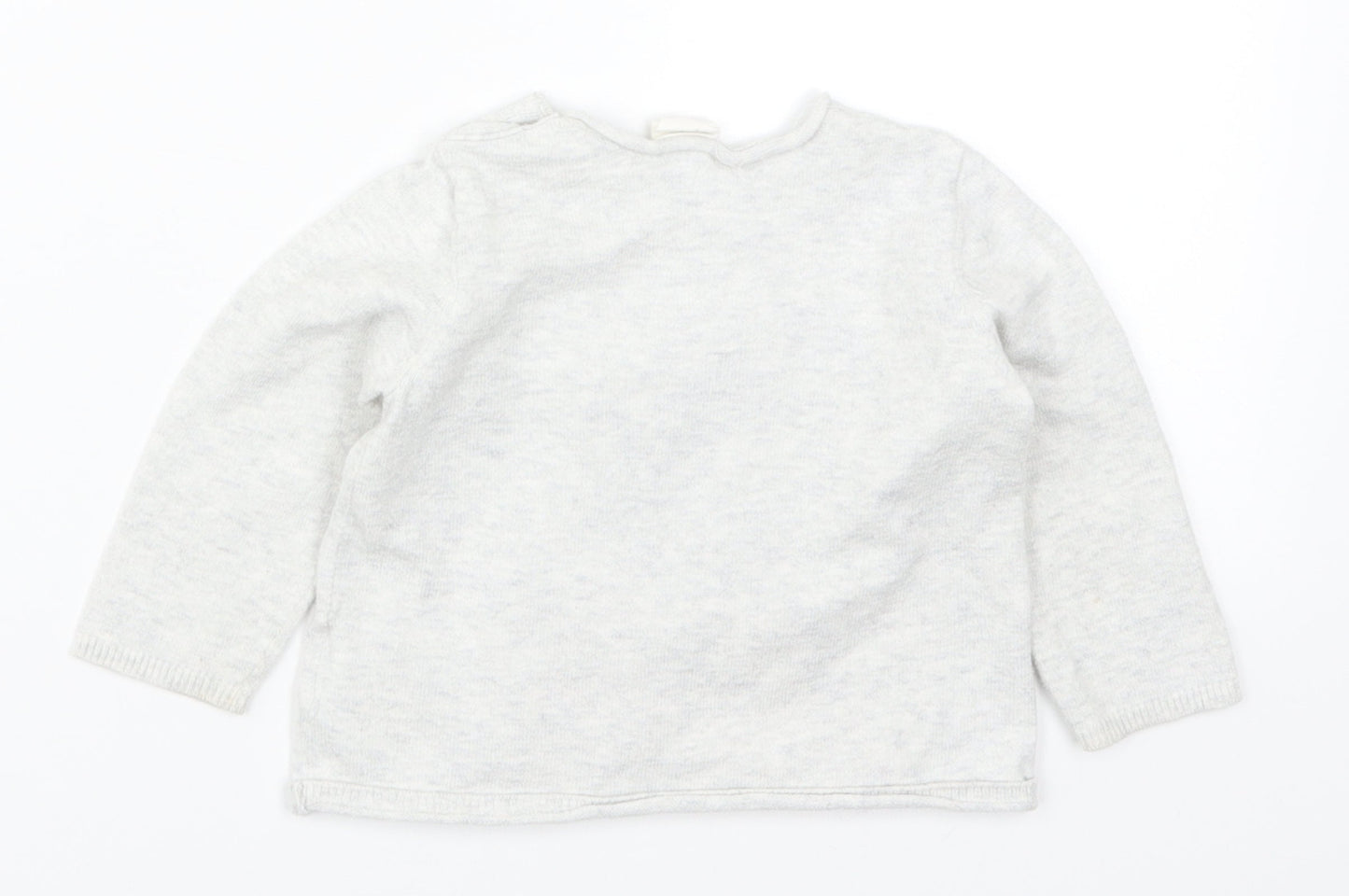 H&M Girls Grey   Pullover Jumper Size 6-9 Months  - Rabbit