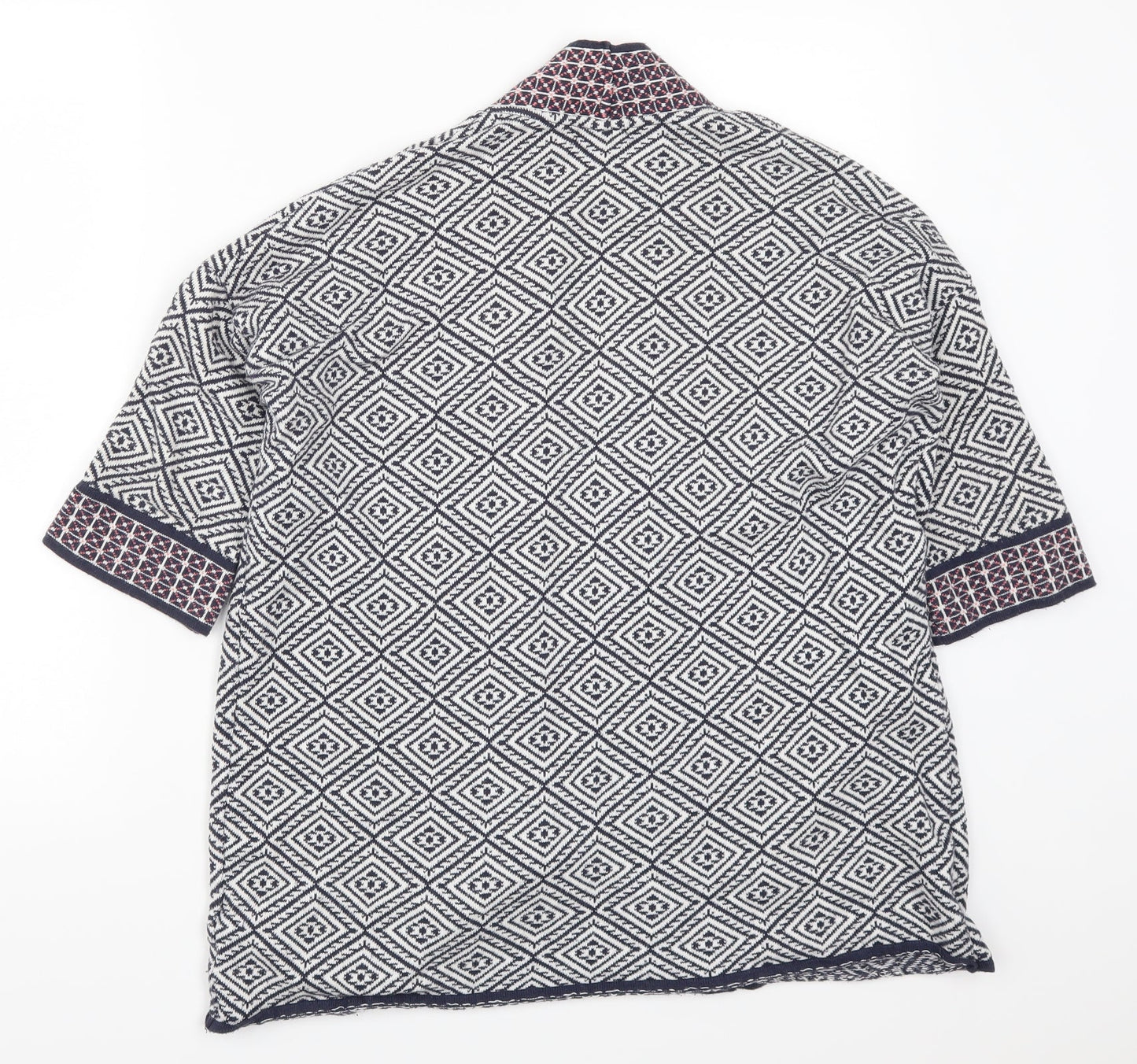 F&F Womens Blue Geometric  Cardigan Jumper Size 6