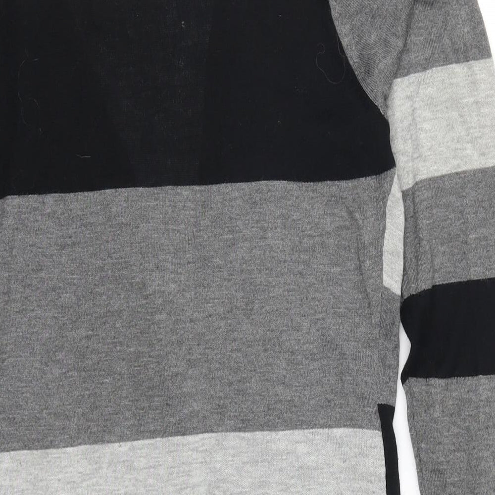 Femme Womens Grey Striped  Cardigan Jumper Size 8