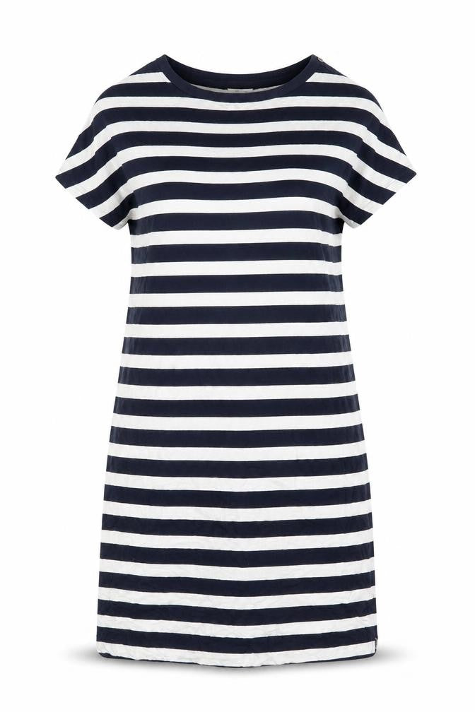 Country Casuals Womens Blue Striped T-Shirt Dress Size M