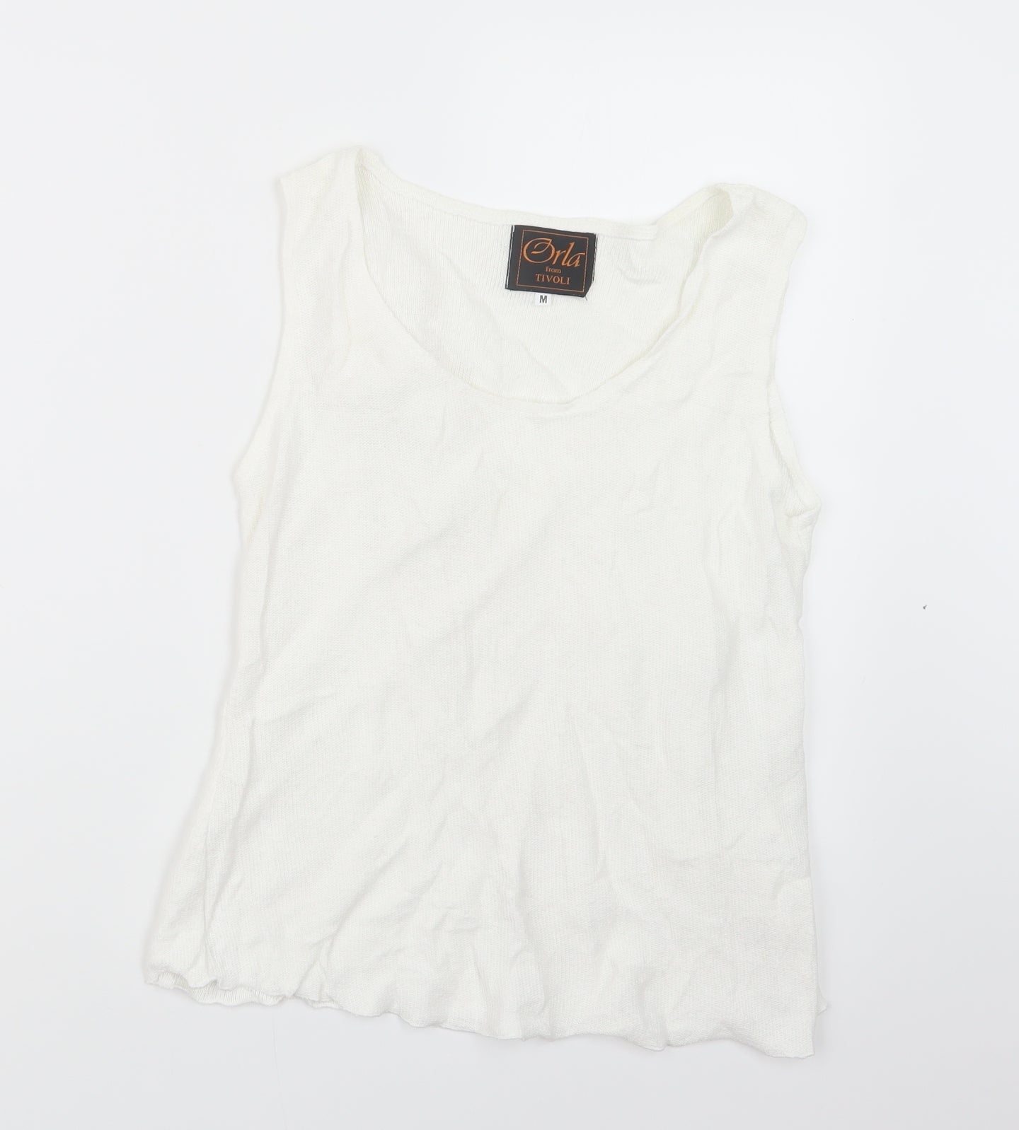 Orla Womens White  Knit Basic Tank Size M