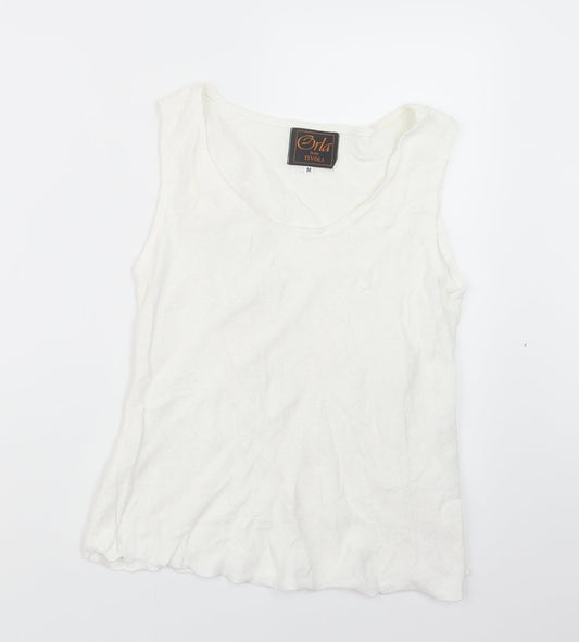 Orla Womens White  Knit Basic Tank Size M