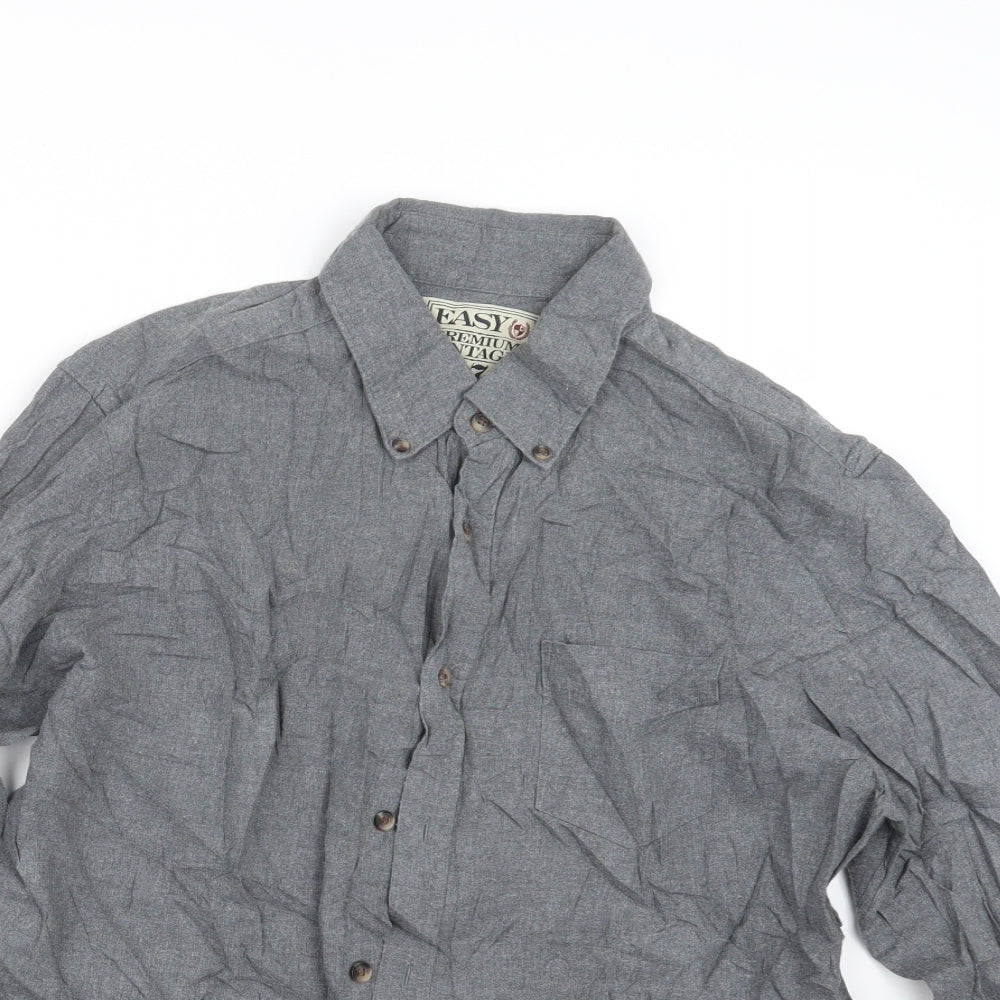 Easy Mens Grey    Button-Up Size L