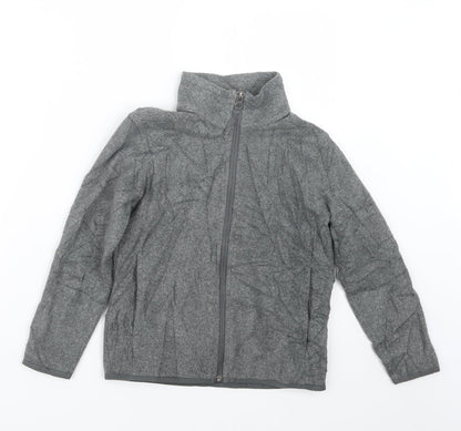 Additional front view of Amazon Essentials boys’ grey jacket, size 6-7, years