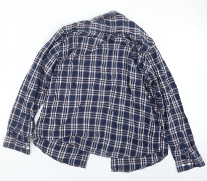 EWM Mens Blue Check   Button-Up Size XL
