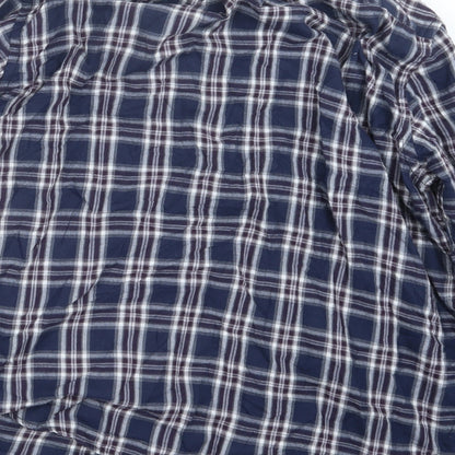 EWM Mens Blue Check   Button-Up Size XL