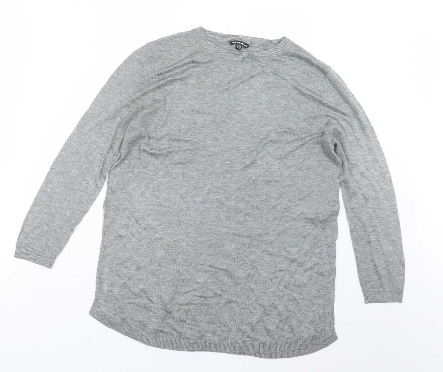 Warehouse Womens Grey  Knit Pullover Jumper Size 12