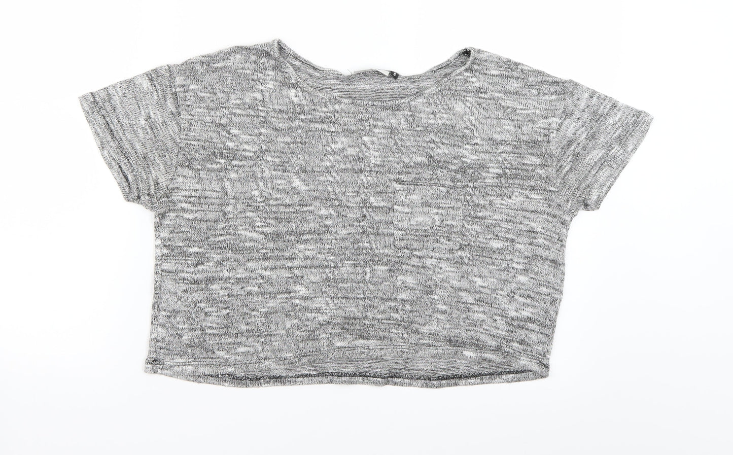 Only Womens Grey   Cropped T-Shirt Size S