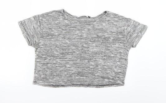 Only Womens Grey   Cropped T-Shirt Size S