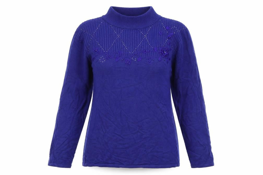 Bonmarché Colelction Womens Blue Knit Pullover Jumper Size S