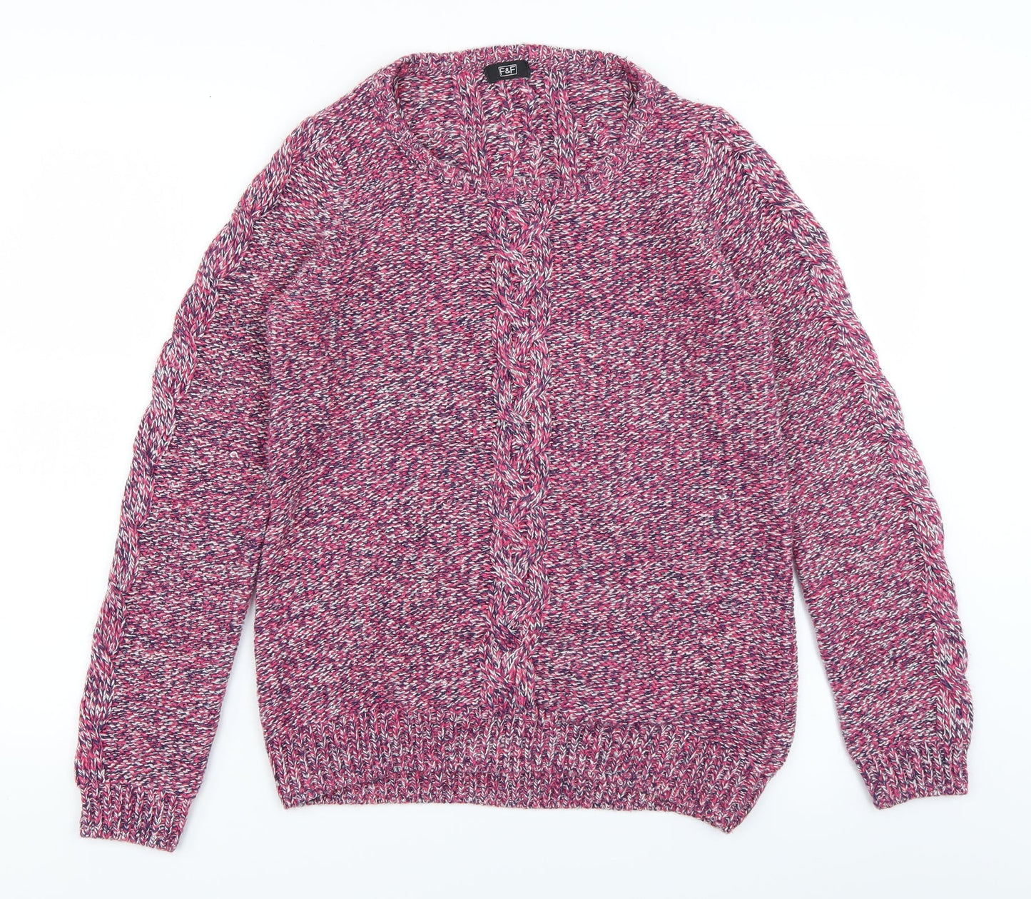 F&F Womens Pink  Knit Pullover Jumper Size 8